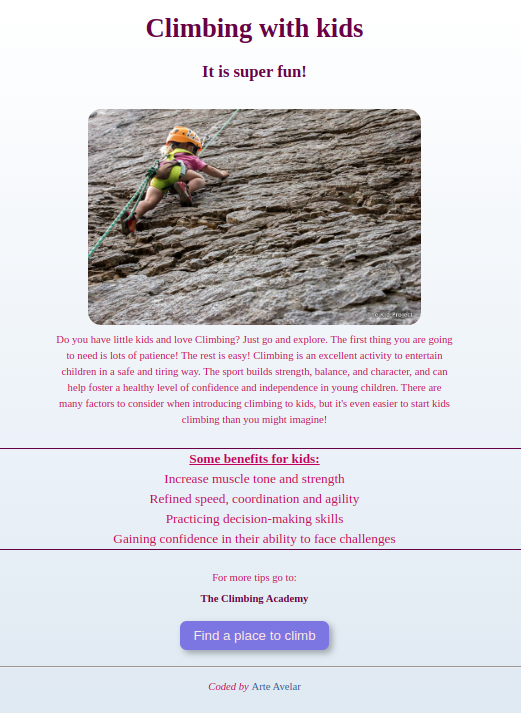 Climbing with kids project