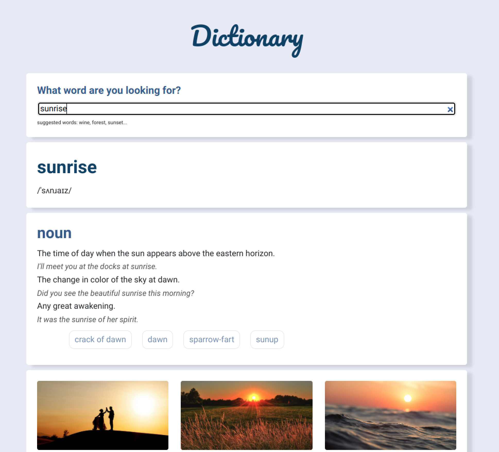 dictionary project